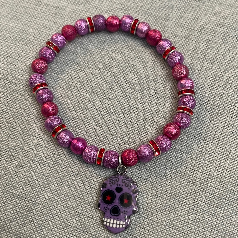 Day of the Dead Mexican Skull Charm Bracelet